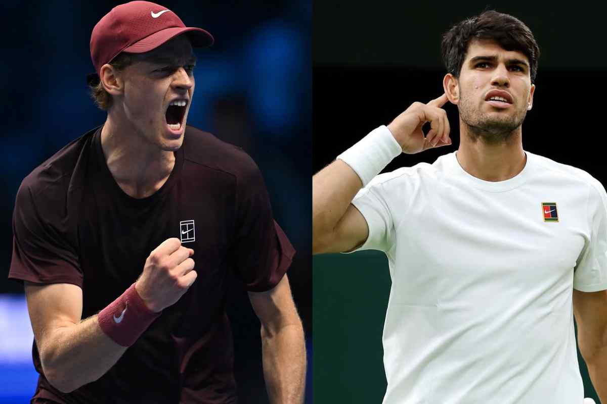 Jannik Sinner e Carlos Alcaraz in primo piano