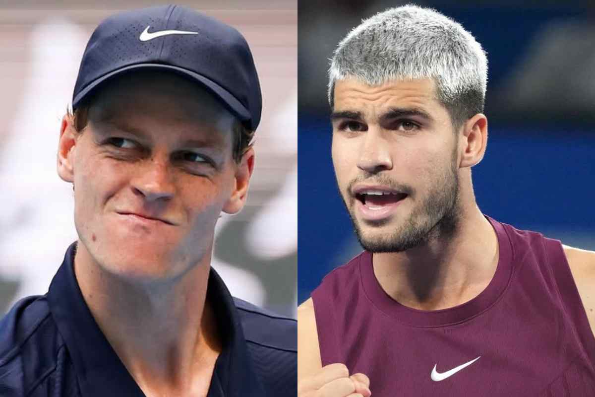 Jannik Sinner e Carlos Alcaraz in primo piano