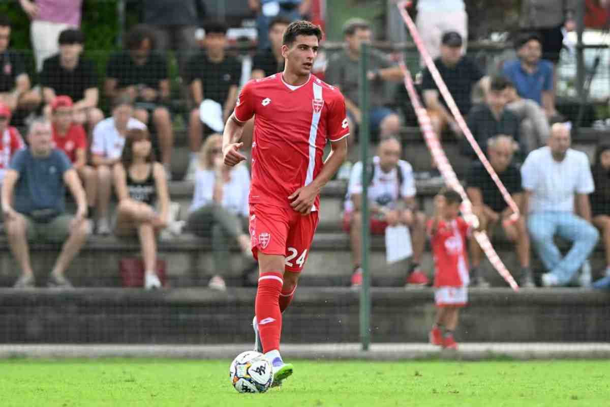 Jacopo Sardo in campo con il Monza 