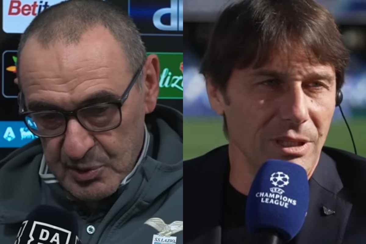 Maurizio Sarri e Antonio Conte in primo piano