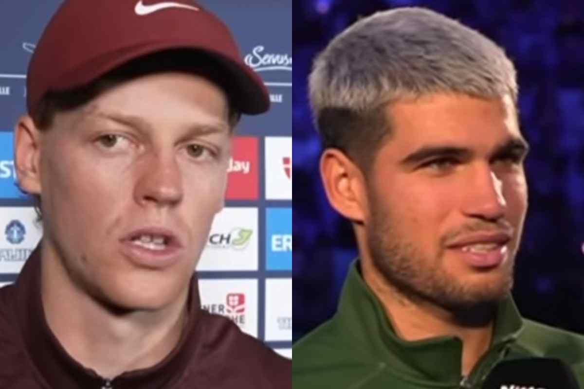 Jannik Sinner e Carlos Alcaraz in primo piano