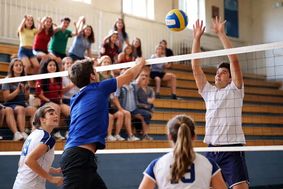 studenti che giocano a pallavolo